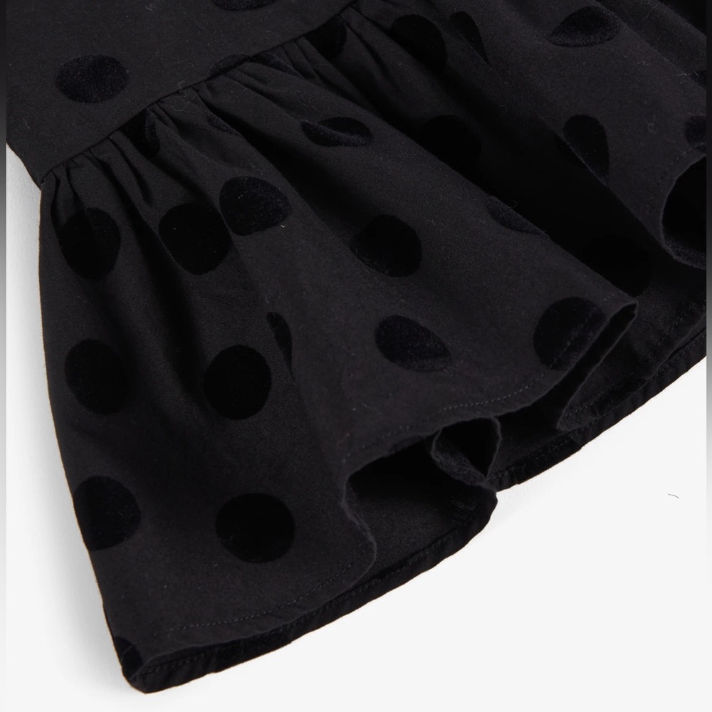 Wolf and Rita Girls’ Black Lilita Mond Polka Dot Holiday Dress—6Y - Picture 5 of 14